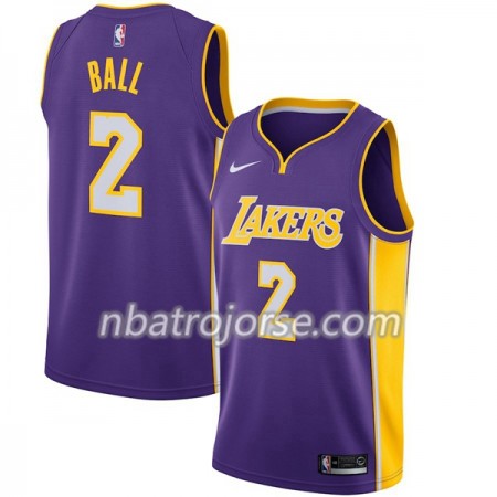 Män Los Angeles Lakers Tröja Lonzo Ball 2 Nike 2017-18 Lila Swingman